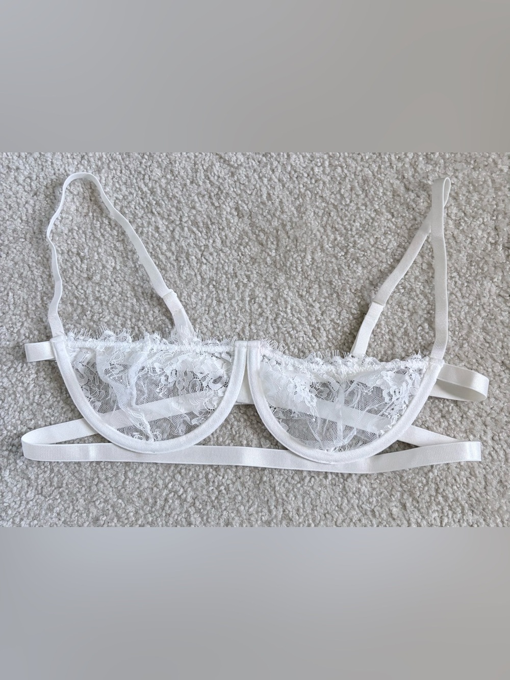 White Sheer Lace Underwire Bra